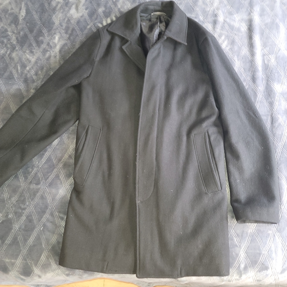 GAP solid black trench coat
